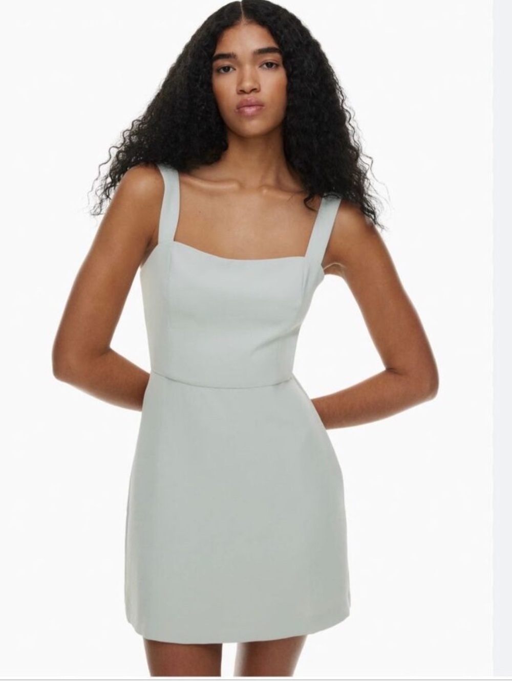 Wilfred by Aritzia Cool Ice Mint Aperature Tie Back Dress, Size 8.